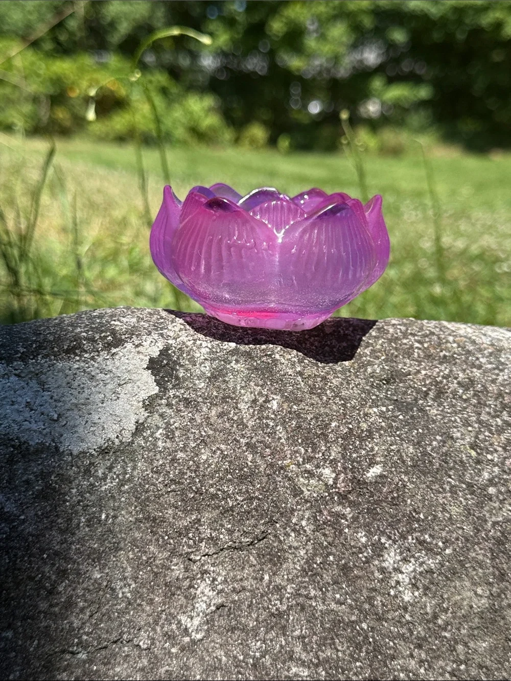 Pink Lotus-Shaped resin candle holder